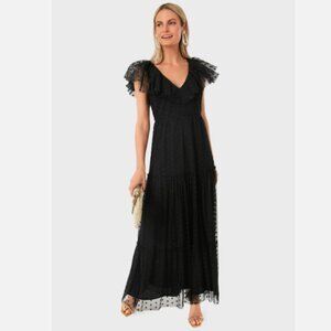 Tuckernuck | NWT Black Onyx Tulle Giselle Formal Embroidered Maxi Gown Size XL